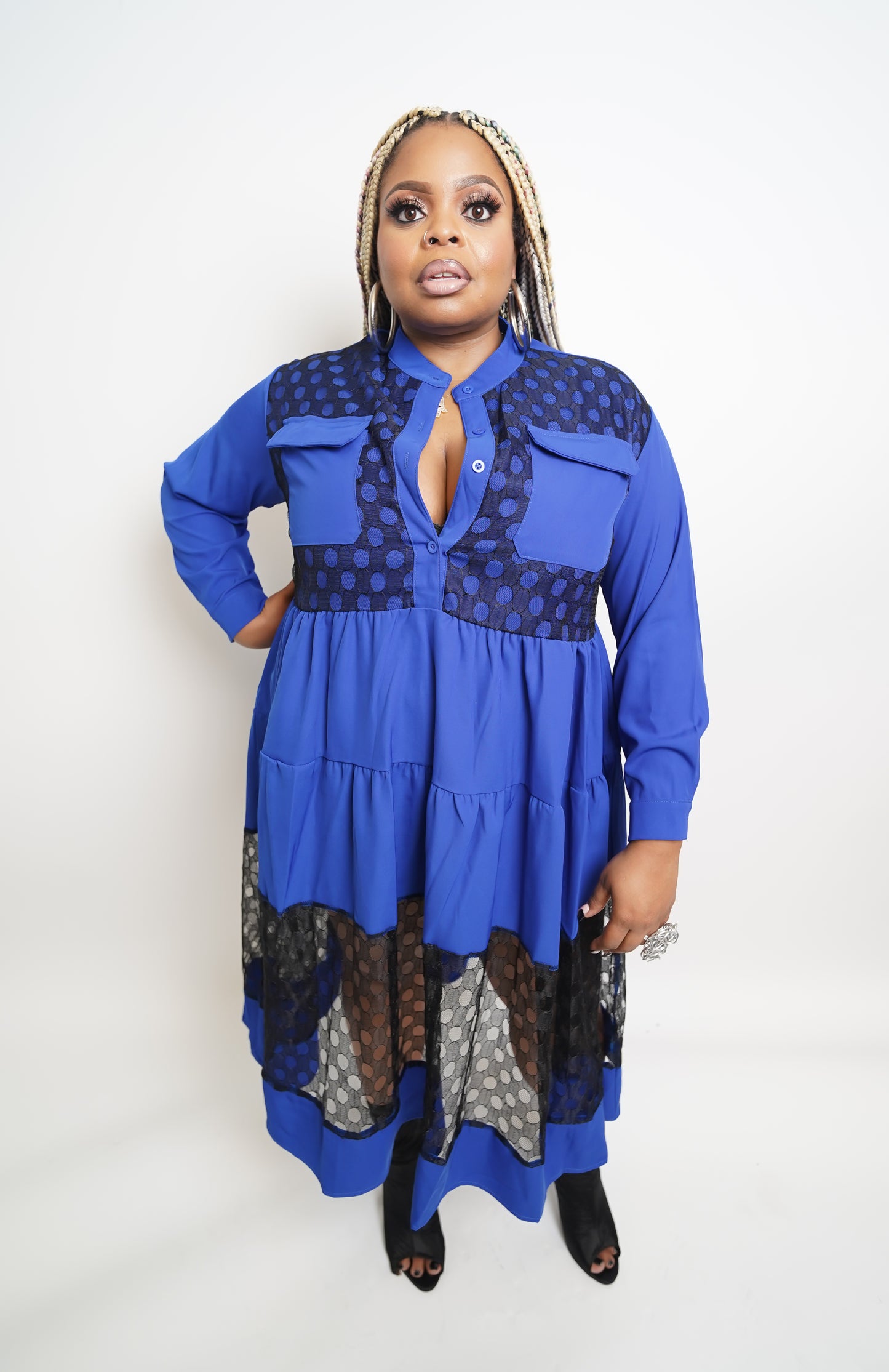 POWER PLAY ROYAL BLUE STATEMENT DRESS